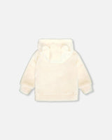 Plush Hooded Zip Jacket Off White | Deux par Deux | Jenni Kidz