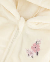 Plush Hooded Zip Jacket Off White | Deux par Deux | Jenni Kidz