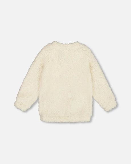 Plush Tunic Off-White With Bear Pocket | Deux par Deux | Jenni Kidz