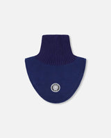 Polar Fleece And Knit Neckwarmer Navy Blue | Deux par Deux | Jenni Kidz