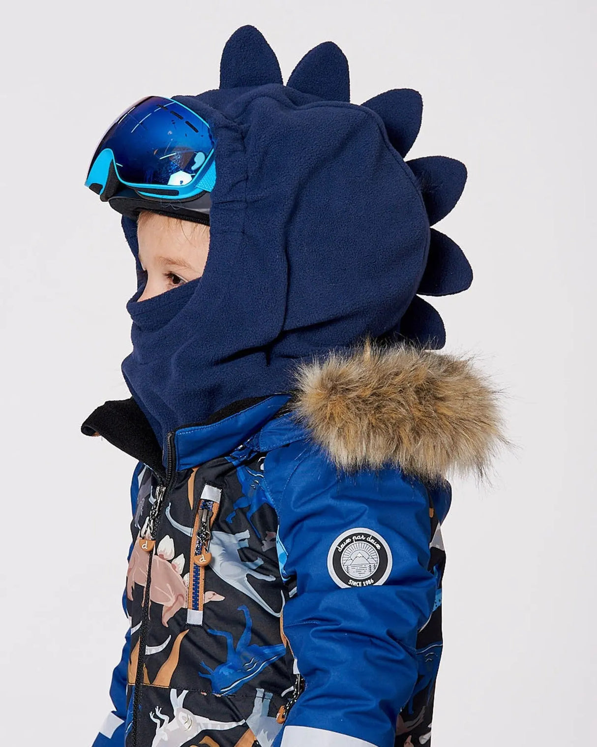 Polar Fleece Balaclava For Ski Helmet Navy Blue | Deux par Deux | Jenni Kidz