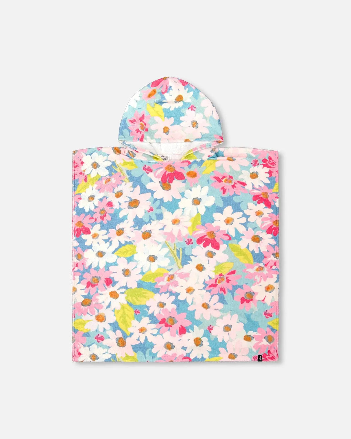 Poncho De Plage Motif Floral Blanc | Deux par Deux | Jenni Kidz