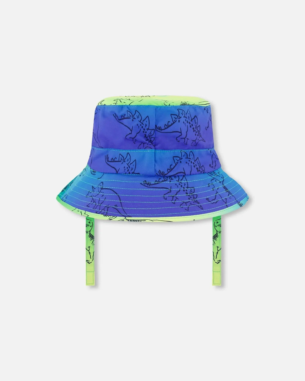 Printed Beach Hat Vibrant Blue And Green Dino | Deux par Deux | Jenni Kidz