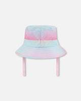 Printed Beach Sun Hat Pink, Orange, And Turquoise | Deux par Deux | Jenni Kidz