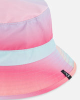 Printed Beach Sun Hat Pink, Orange, And Turquoise | Deux par Deux | Jenni Kidz