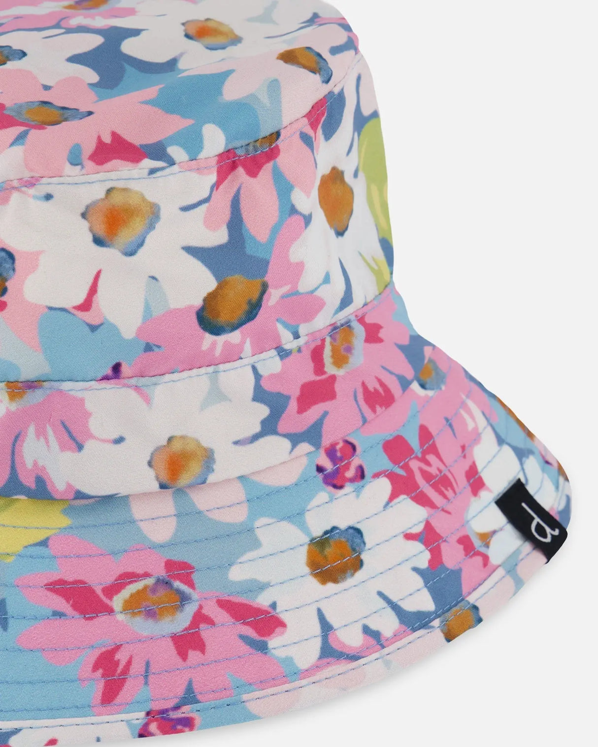 Printed Beach Sun Hat White, Pink, And Green Flowers | Deux par Deux | Jenni Kidz