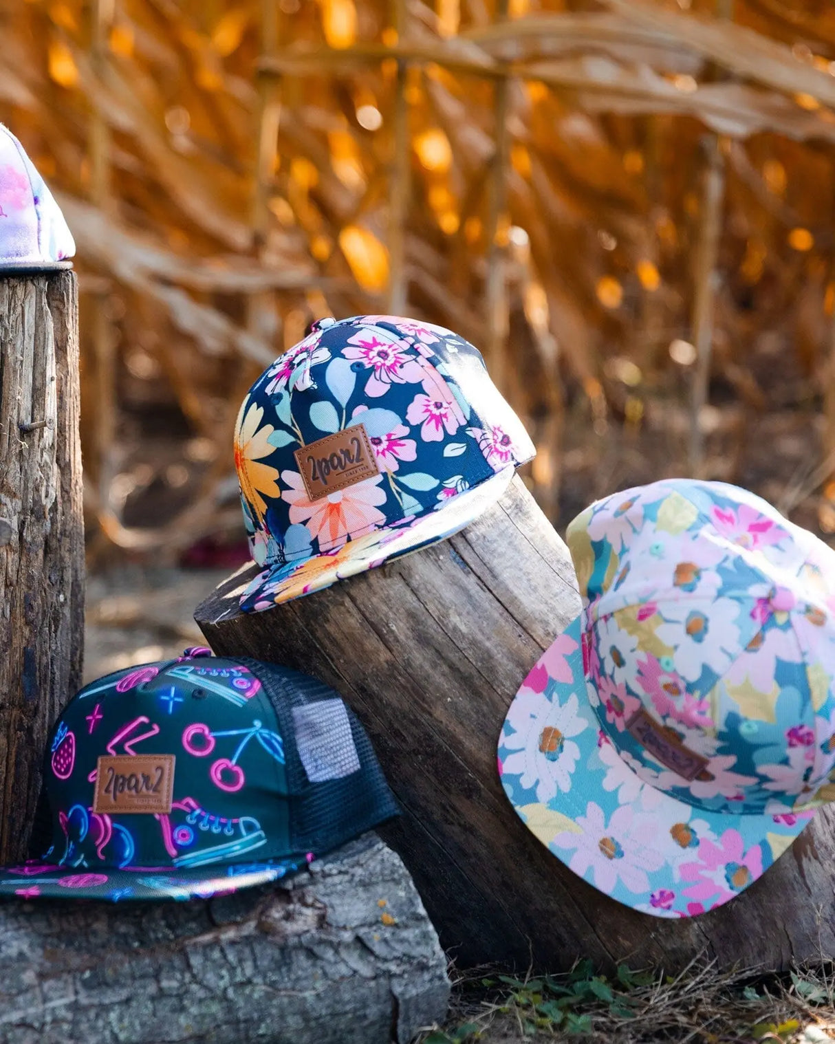 Printed Cap Black And Blue And Pink Items | Deux par Deux | Jenni Kidz