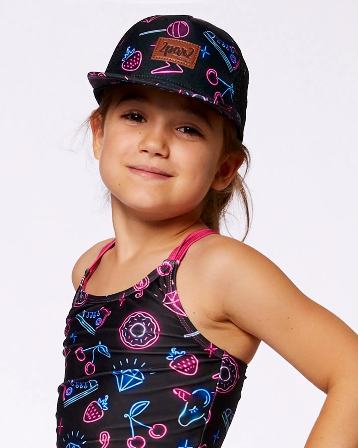 Printed Cap Black And Blue And Pink Items | Deux par Deux | Jenni Kidz