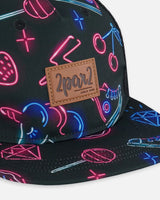 Printed Cap Black And Blue And Pink Items | Deux par Deux | Jenni Kidz