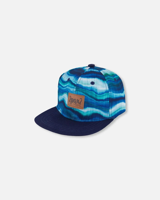 Printed Cap Blue Wave And Black | Deux par Deux | Jenni Kidz