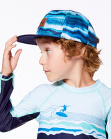 Printed Cap Blue Wave And Black | Deux par Deux | Jenni Kidz