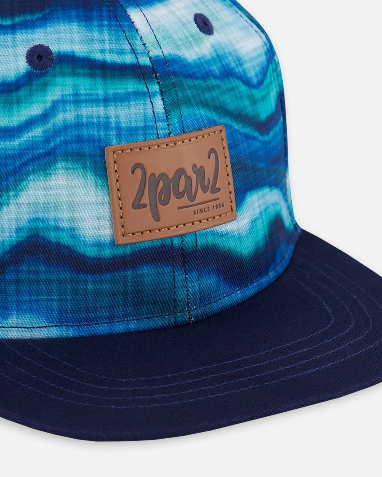 Printed Cap Blue Wave And Black | Deux par Deux | Jenni Kidz