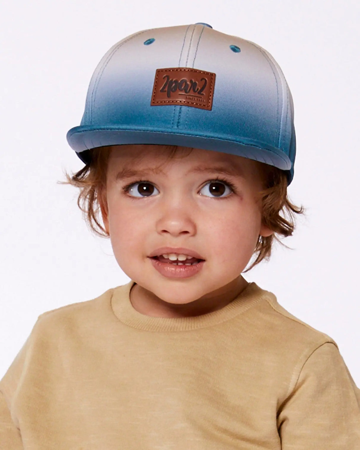 Printed Cap Bluish Gray And Beige | Deux par Deux | Jenni Kidz