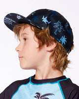 Printed Cap Light Blue Beach On Black | Deux par Deux | Jenni Kidz