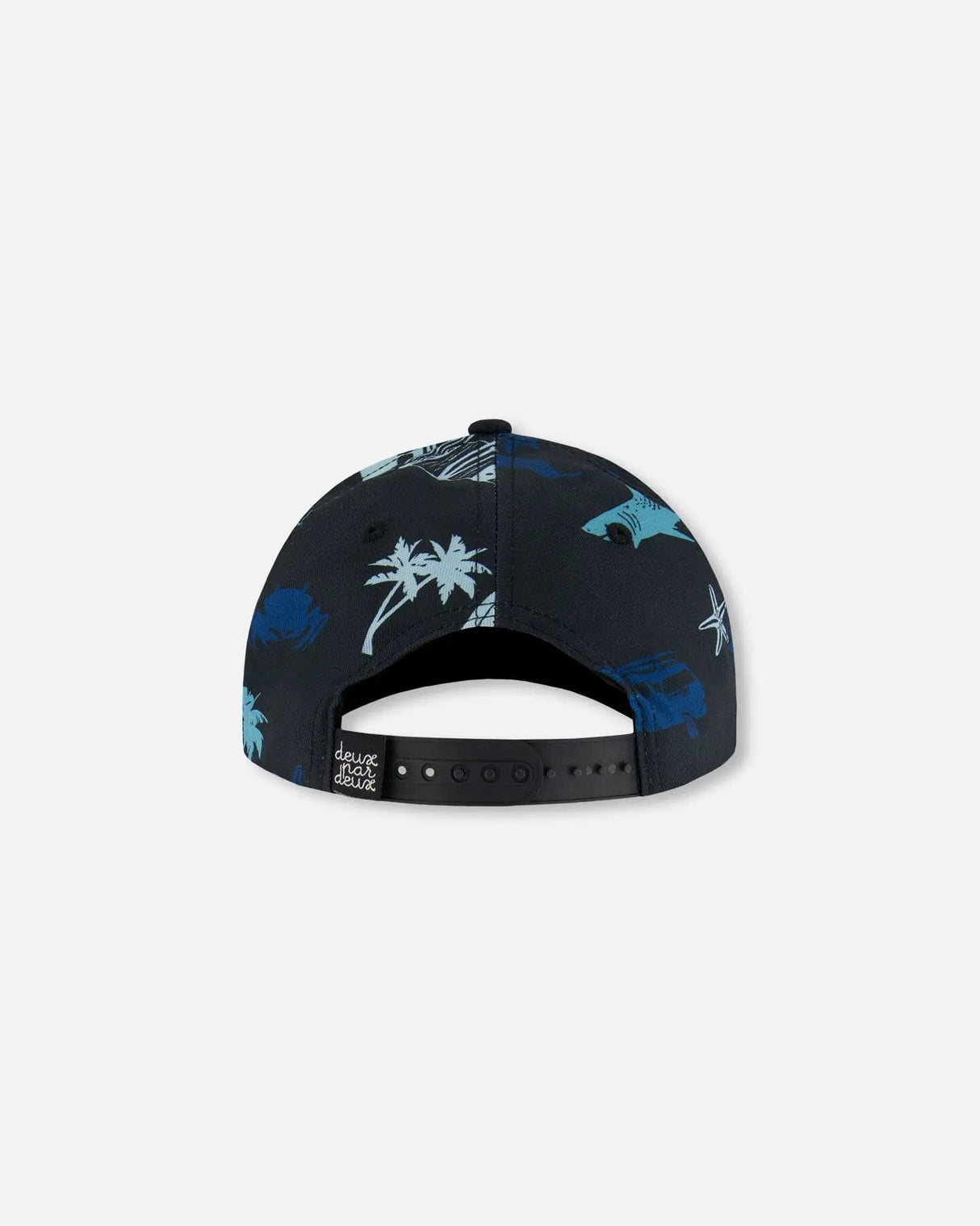 Printed Cap Light Blue Beach On Black | Deux par Deux | Jenni Kidz