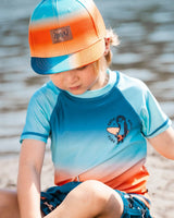 Printed Cap Navy Blue, Turquoise, And Orange | Deux par Deux | Jenni Kidz