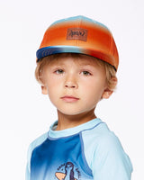 Printed Cap Navy Blue, Turquoise, And Orange | Deux par Deux | Jenni Kidz