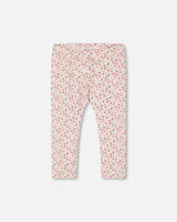 Printed Capri Legging Small Flowers On Cream Background | Deux par Deux | Jenni Kidz