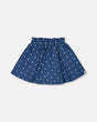 Printed Chambray Skort Navy Blue And White Hearts | Deux par Deux | Jenni Kidz