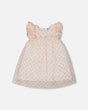 Printed Dress With Frills Pale Pink And Flowers | Deux par Deux | Jenni Kidz