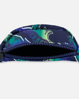 Printed Fanny Pack Blue And Green Dino On Navy | Deux par Deux | Jenni Kidz