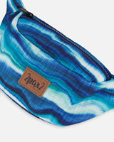 Printed Fanny Pack Blue Wave And Black | Deux par Deux | Jenni Kidz