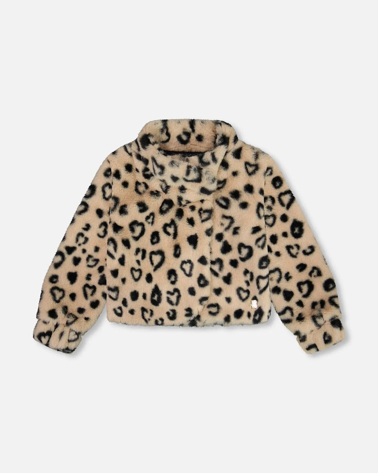 Printed Faux Fur Jacket Leopard | Deux par Deux | Jenni Kidz