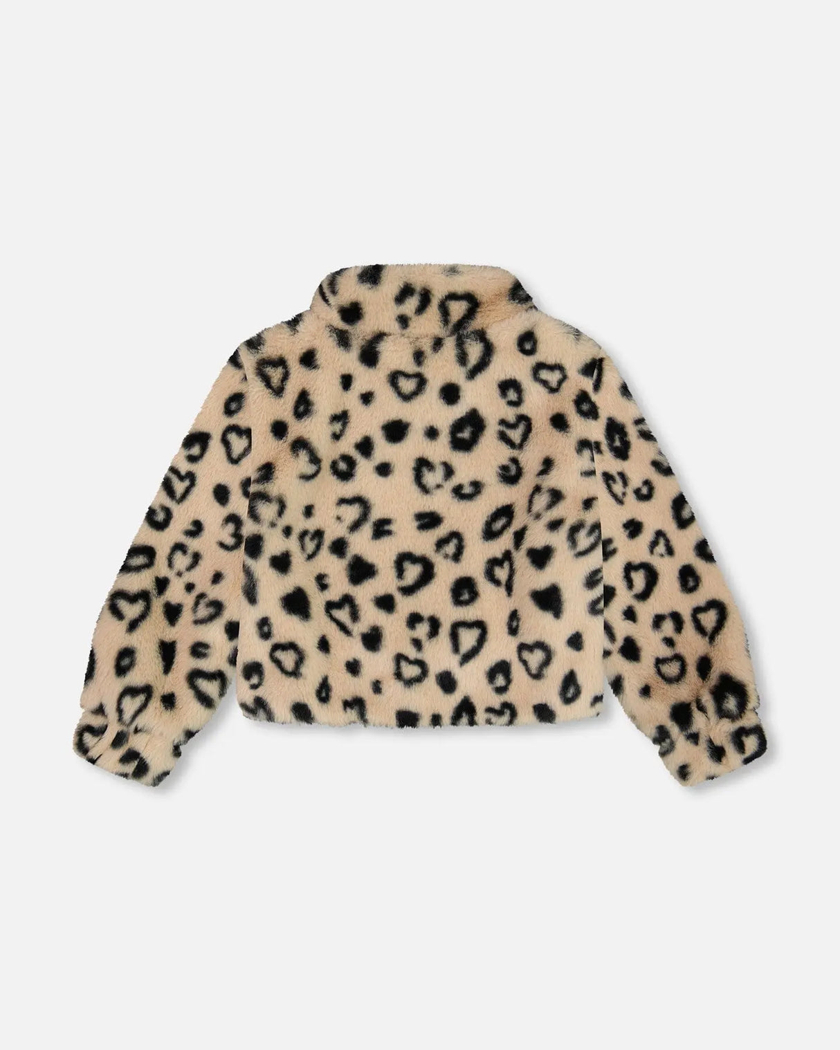 Printed Faux Fur Jacket Leopard | Deux par Deux | Jenni Kidz