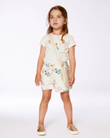 Printed French Terry Short Off-White And Koala | Deux par Deux | Jenni Kidz