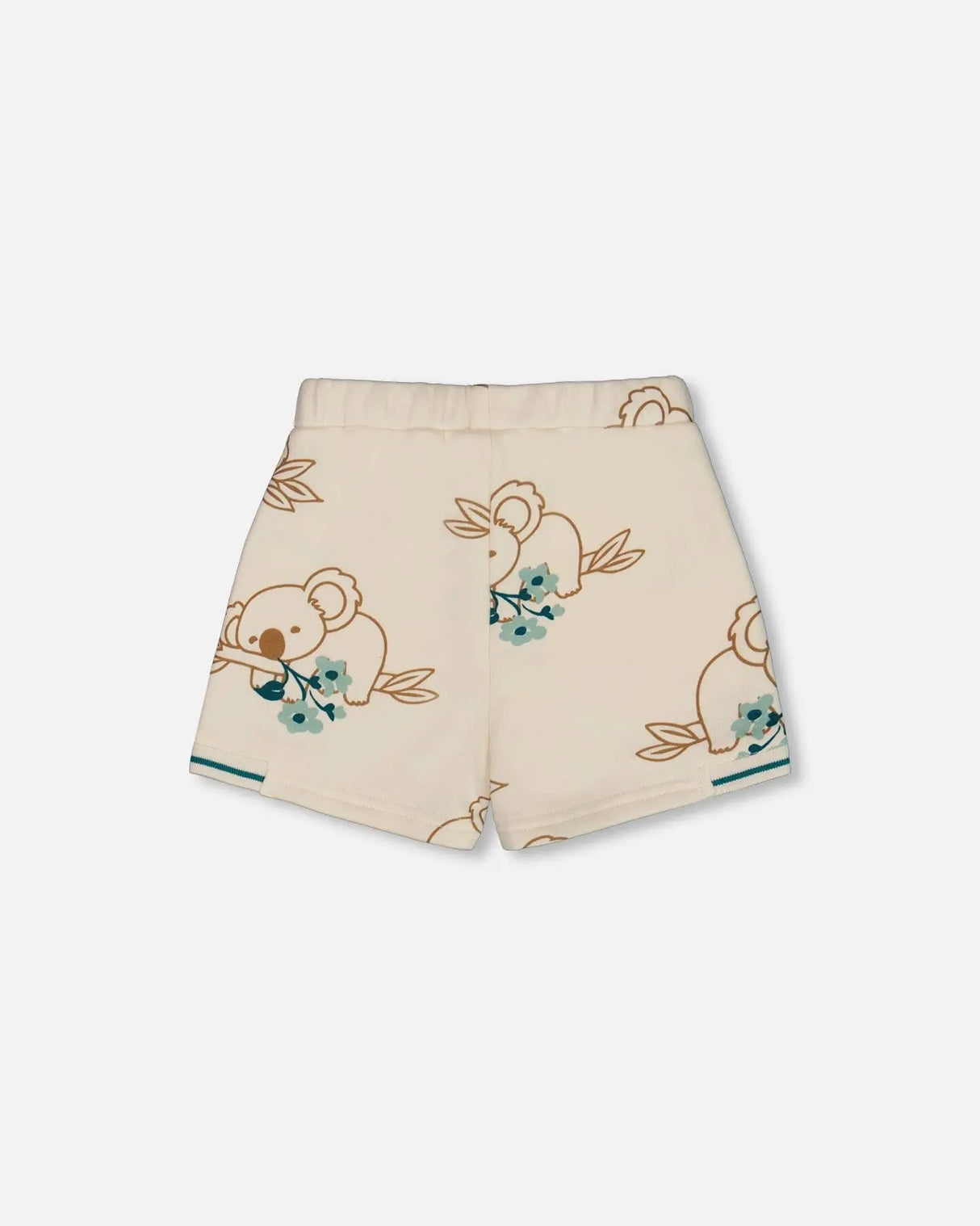 Printed French Terry Short Off-White And Koala | Deux par Deux | Jenni Kidz