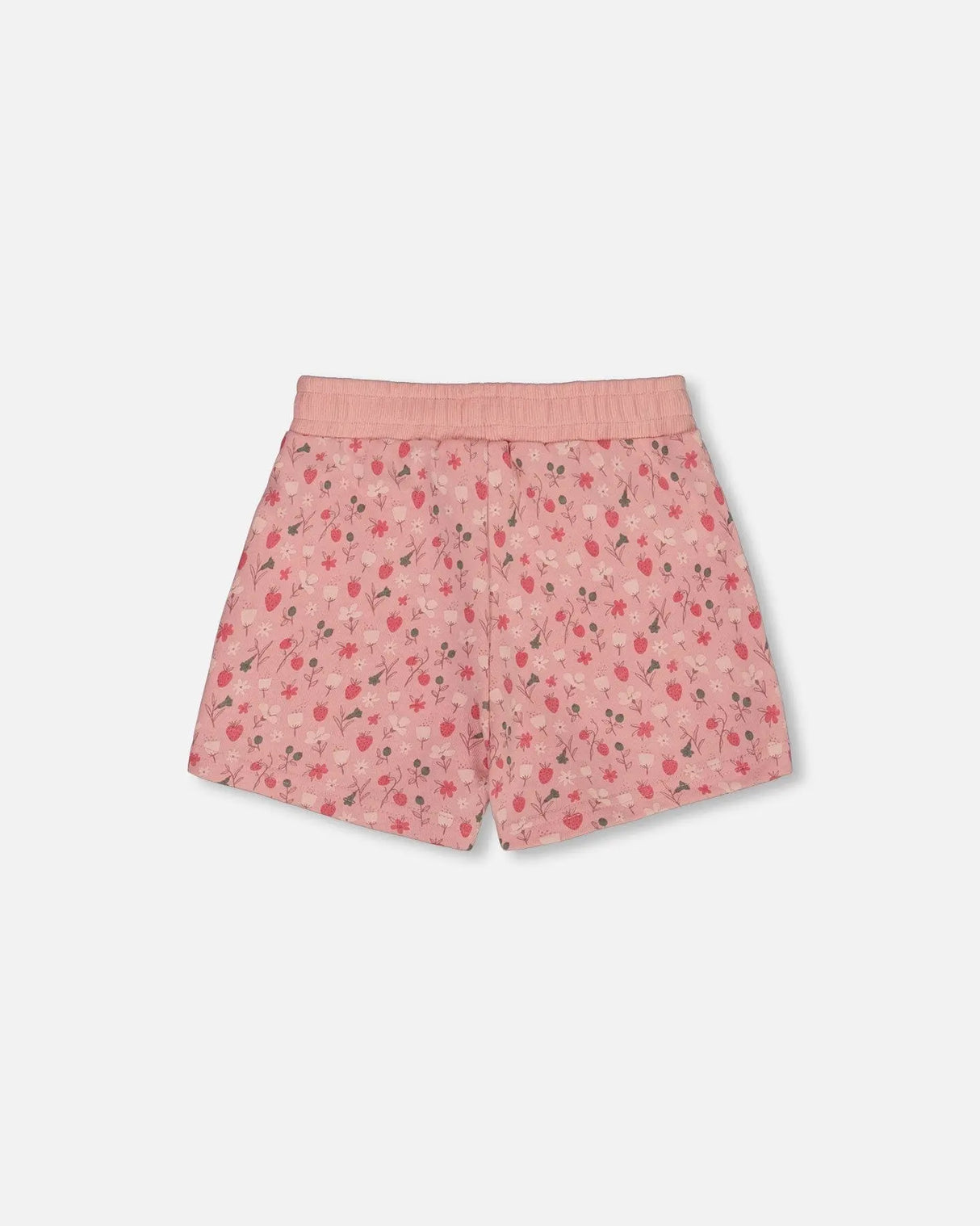 Printed French Terry Short Old Pink And Flowers | Deux par Deux | Jenni Kidz