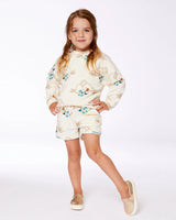 Printed French Terry Sweatshirt Off-White And Koala | Deux par Deux | Jenni Kidz