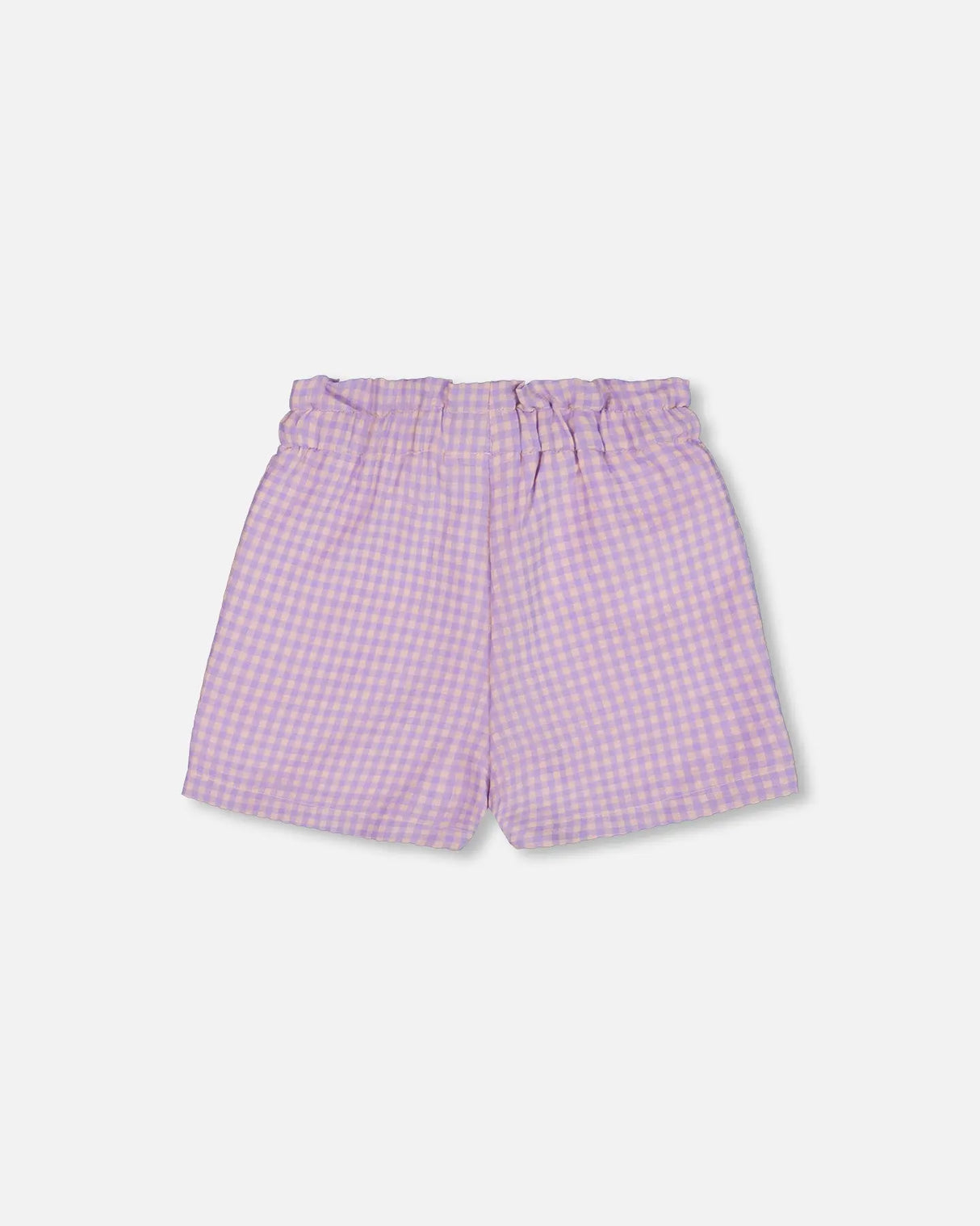 Printed Gingham Short Lilac And Pink | Deux par Deux | Jenni Kidz