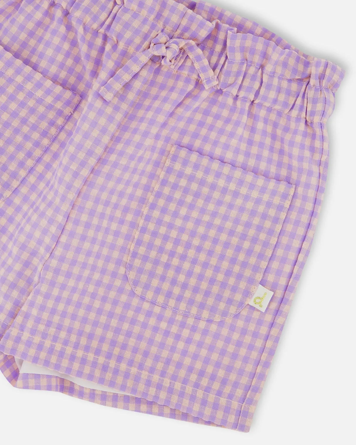 Printed Gingham Short Lilac And Pink | Deux par Deux | Jenni Kidz