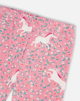 Printed Leggings Pink With Unicorn | Deux par Deux | Jenni Kidz