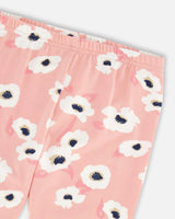 Printed Leggings Pink With White Flowers | Deux par Deux | Jenni Kidz