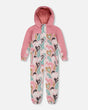 Printed Mid-Season One-Piece Outerwear Light Pink With Hearts | Deux par Deux | Jenni Kidz