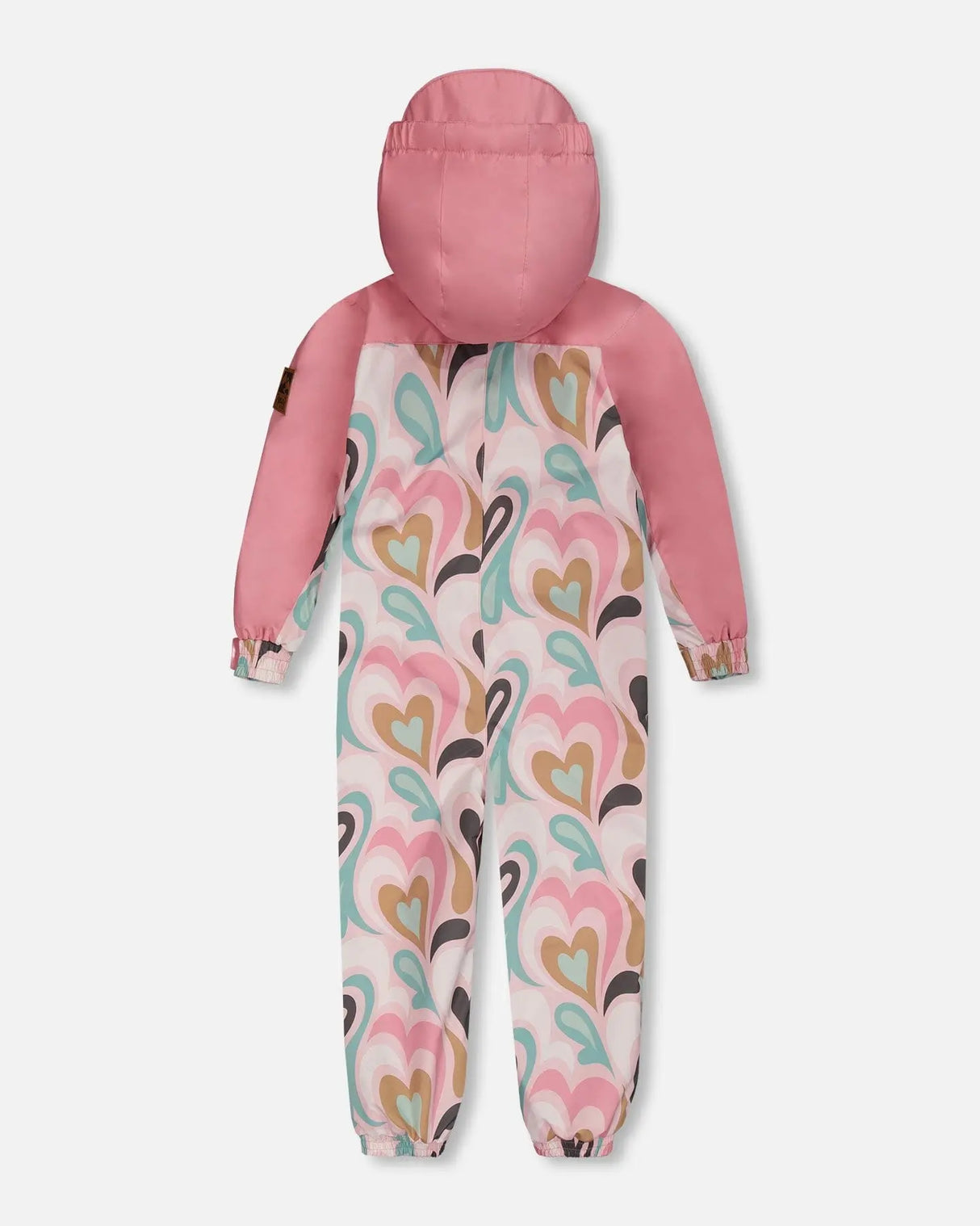 Printed Mid-Season One-Piece Outerwear Light Pink With Hearts | Deux par Deux | Jenni Kidz