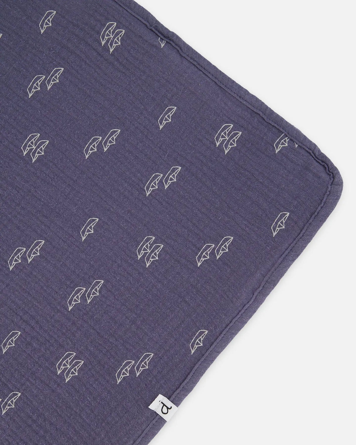 Printed Muslin Blanket Navy Blue Paper Boats | Deux par Deux | Jenni Kidz