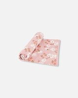 Printed Muslin Blanket Pink And White Flowers | Deux par Deux | Jenni Kidz