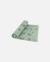 Printed Muslin Blanket Sage Monkey | Deux par Deux | Jenni Kidz