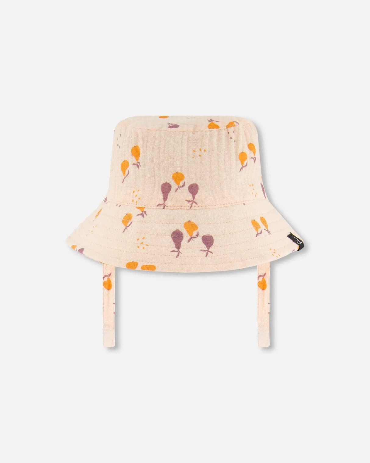 Printed Muslin Bucket Hat Peach With Pears | Deux par Deux | Jenni Kidz