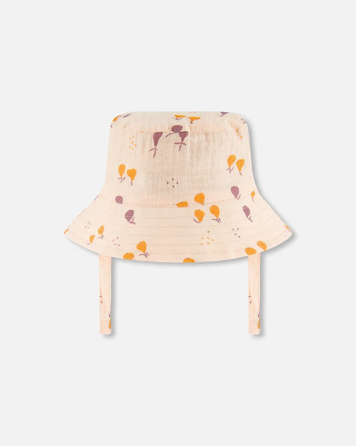 Printed Muslin Bucket Hat Peach With Pears | Deux par Deux | Jenni Kidz