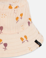 Printed Muslin Bucket Hat Peach With Pears | Deux par Deux | Jenni Kidz