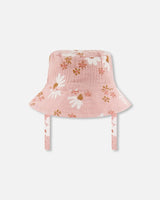 Printed Muslin Bucket Hat Pink And White Flowers | Deux par Deux | Jenni Kidz