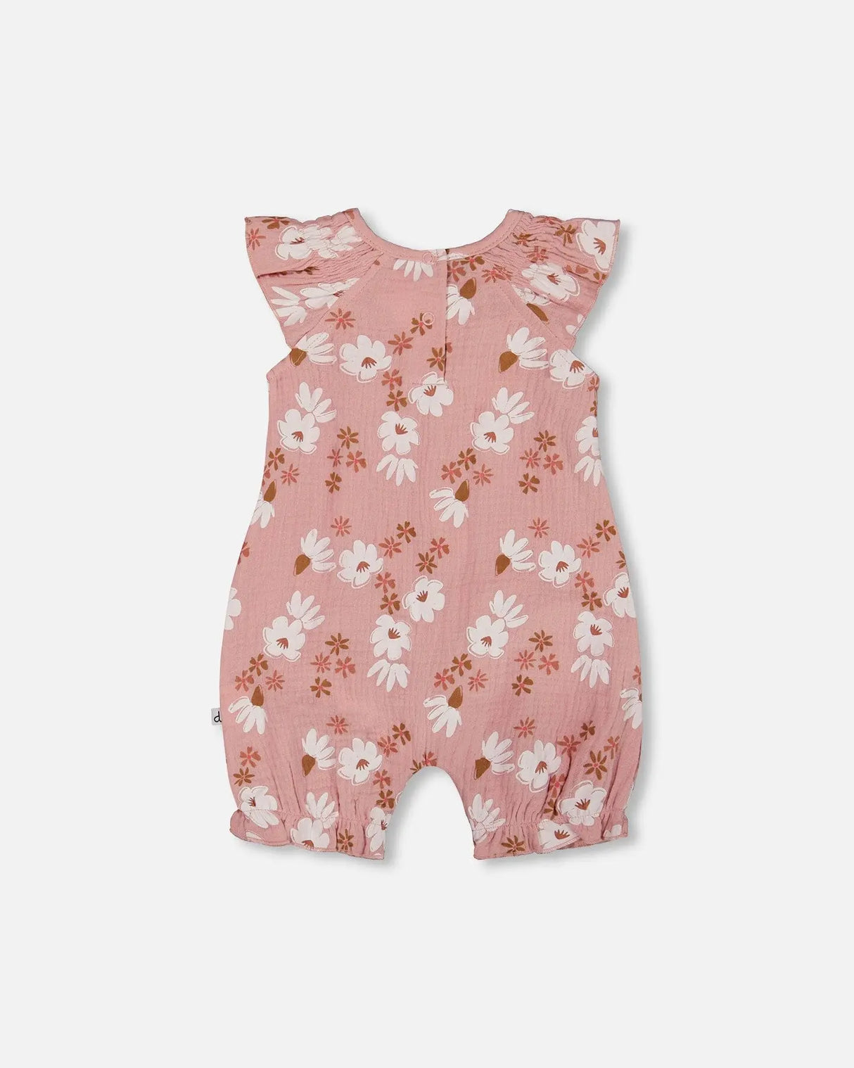 Printed Muslin Romper Pink And White Flowers | Deux par Deux | Jenni Kidz