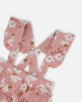 Printed Muslin Short And Organic Cotton Bodysuit Set Pink And White Flowers | Deux par Deux | Jenni Kidz