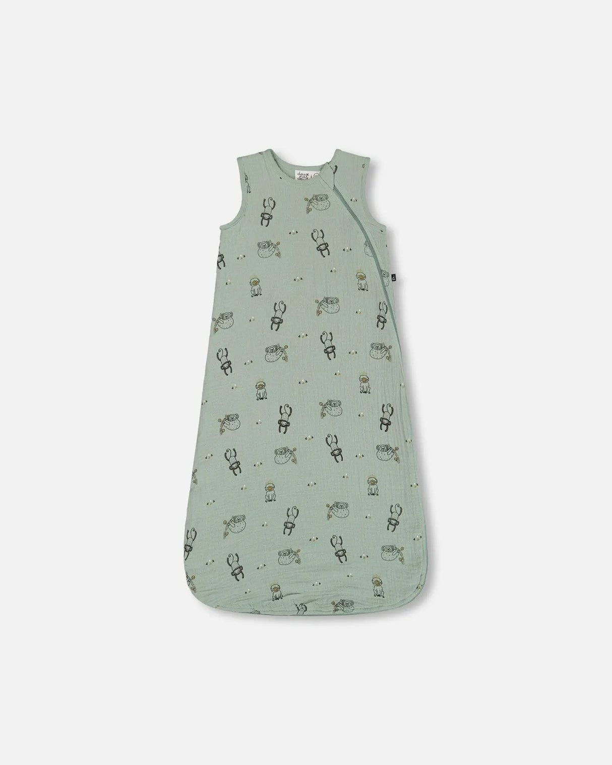 Printed Muslin Sleep Sack Sage Monkey | Deux par Deux | Jenni Kidz