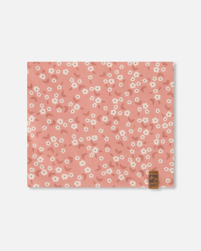 Printed Neck Tube Small White Flowers On Pale Pink | Deux par Deux | Jenni Kidz