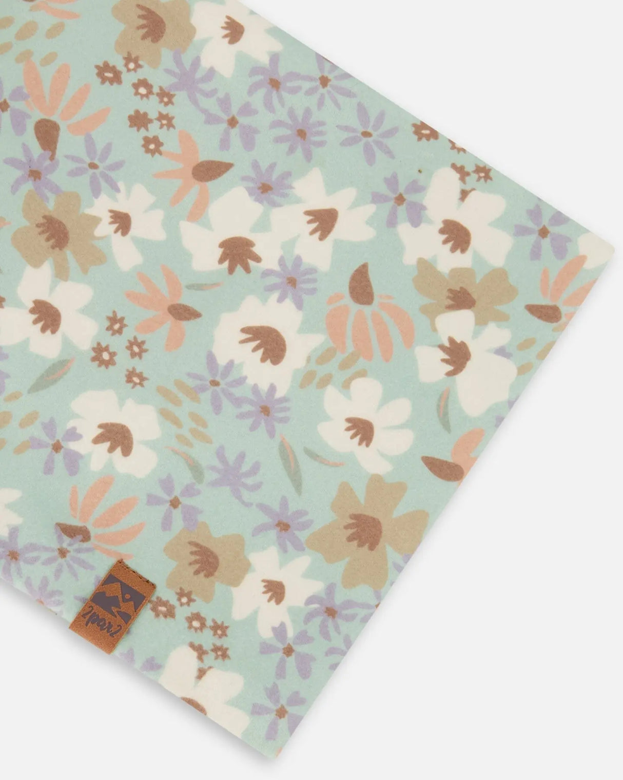 Printed Neck Tube Small White Flowers On Turquoise And Lilac | Deux par Deux | Jenni Kidz